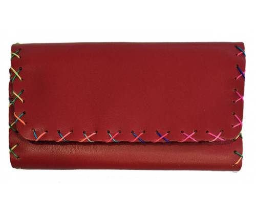 Καπνοθήκη Leon Τεχνόδερμα Χειροποίητη - με Πλέξιμο Κόκκινο (200216) - Τιμή: 16,50€