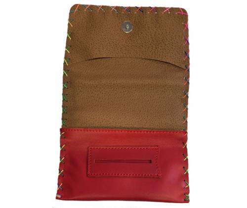 Καπνοθήκη Leon Τεχνόδερμα Χειροποίητη - με Πλέξιμο Κόκκινο (200216) - Τιμή: 16,50€