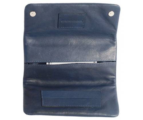 Mario Rossi Καπνοθήκη Γνήσιο Δέρμα - Μεγάλη Navy Blue για Σακουλάκι Καπνού (2681-06BL) - Τιμή: 18,90€