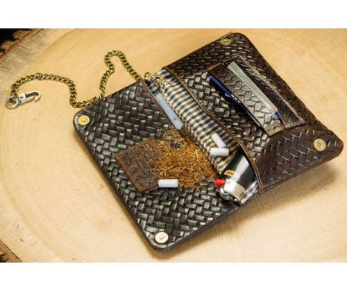 Original Kavatza Πορτοφόλι - Καπνοθήκη Γνήσιο Δέρμα TWS17 «Woven Havana» Small - Αυθεντικό Προϊόν - Τιμή: 69,00€