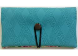 Simona Handmade Tobacco Case Faux Leather - Blue Light diagonal