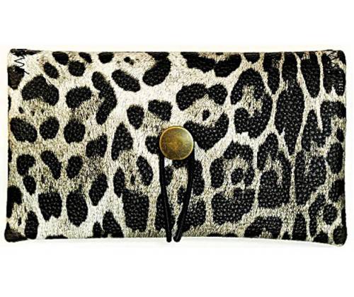 Simona Πολυμορφική Καπνοθήκη - Πορτοφόλι 3 σε 1 - Λεοπάρ Γκρι - Τιμή: 13,90€