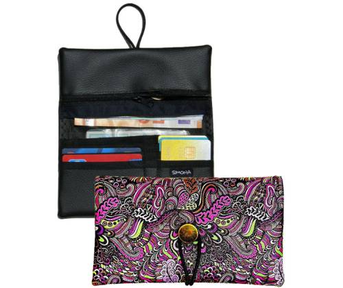 Simona Πολυμορφική Καπνοθήκη - Πορτοφόλι 3 σε 1 - Μωβ Φύλλα - Τιμή: 13,90€