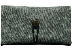 Simona Handmade Faux Leather Tobacco Case - Faded Denim Gray