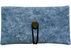 Simona Handmade Faux Leather Tobacco Case - Faded Blue Denim