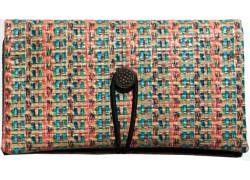 Simona Handmade Tobacco Case Faux Leather - Straw Beige Green