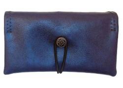 Simona Handmade Faux Leather Tobacco Case - Dark Blue