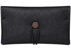 Simona Handmade Faux Leather Tobacco Case - Deep Black Ombre