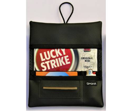 Simona Handmade Faux Leather Tobacco Case - Gray Denim Faded -  Price: 11,00€