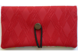 Simona Handmade Tobacco Case Faux Leather - Red diagonal