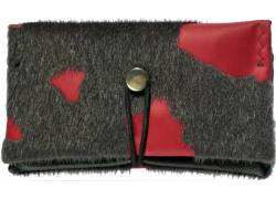 Simona Handmade Tobacco Case Red with Black Fur