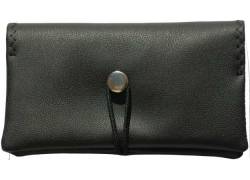 Simona Handmade Faux Leather Tobacco Case - Matte Black