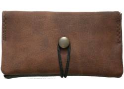 Simona Handmade Faux Leather Tobacco Case - Brown