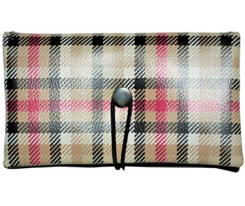 Simona Πολυμορφική Καπνοθήκη - Πορτοφόλι 3 σε 1 - Καρό - Τιμή: 13,90€