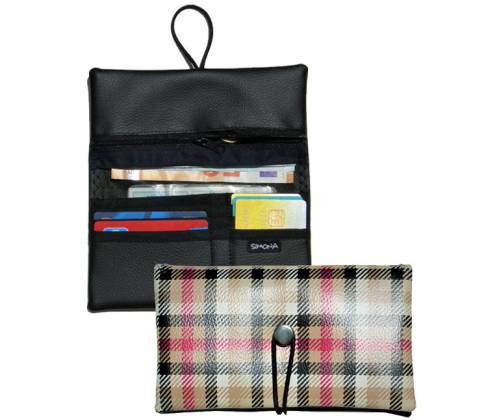Simona Πολυμορφική Καπνοθήκη - Πορτοφόλι 3 σε 1 - Καρό - Τιμή: 13,90€