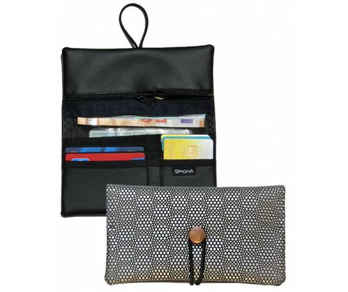 Simona Πολυμορφική Καπνοθήκη - Πορτοφόλι 3 σε 1 - Ασημί Μεταλλικό - Τιμή: 13,90€