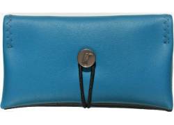 Simona Handmade Faux Leather Tobacco Case - Turquoise