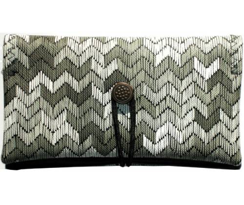 Simona Handmade Faux Leather Tobacco Case - Zig Zag Gray -  Price: 11,00€