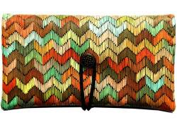 Simona Handmade Faux Leather Tobacco Case - Zig Zag Earth