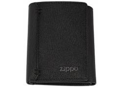 Zippo Πορτοφόλι Ανδρικό Δερμάτινο Saffiano Tri-Fold - Μαύρο (2007075)