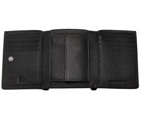 Zippo Πορτοφόλι Ανδρικό Δερμάτινο Saffiano Tri-Fold - Μαύρο (2007075) - Τιμή: 38,00€
