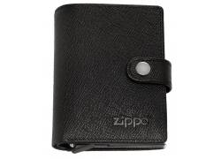 Zippo Πορτοφόλι Ανδρικό Δερμάτινο Saffiano Flip One με Μηχανισμό Slide για Κάρτες - Μαύρο (2007083)
