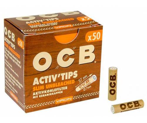10x Ανταλλακτικό Φίλτρο OCB Slim Unbleached 50 Ενεργού Ανθρακα - Τιμή: 59,00€