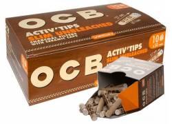 10x Φίλτρο OCB Slim Unbleached 50 Ενεργού Ανθρακα 7mm