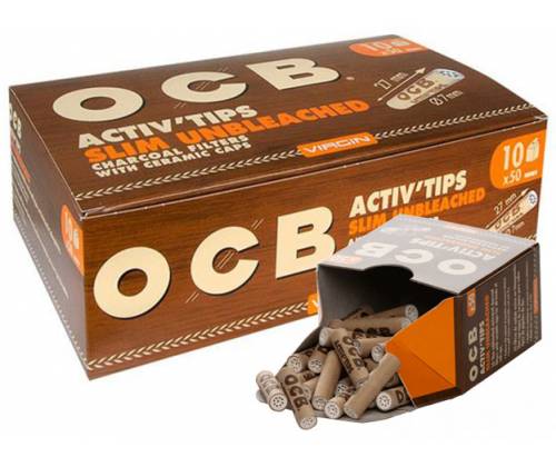 10x Ανταλλακτικό Φίλτρο OCB Slim Unbleached 50 Ενεργού Ανθρακα - Τιμή: 59,00€