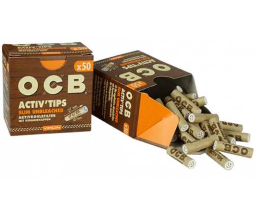 10x Ανταλλακτικό Φίλτρο OCB Slim Unbleached 50 Ενεργού Ανθρακα - Τιμή: 59,00€