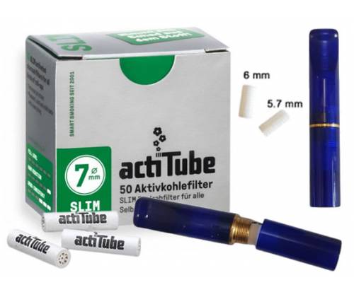 Πίπα Τσιγάρου GG Ακρυλική για Φίλτρο ActiTube 7mm - Extra Slim 5.7mm - Slim 6mm - Μπλε - Τιμή: 15,50€