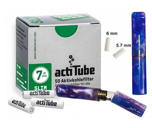 Πίπα Τσιγάρου GG Ακρυλική για Φίλτρο ActiTube 7mm - Extra Slim 5.7mm - Slim 6mm - Μπλε Μωβ - Τιμή: 15,50€