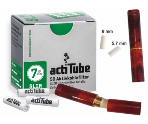 Πίπα Τσιγάρου GG Ακρυλική για Φίλτρο ActiTube 7mm - Extra Slim 5.7mm - Slim 6mm - Καφέ - Τιμή: 15,50€