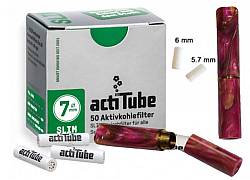 Πίπα Τσιγάρου GG Ακρυλική για Φίλτρο ActiTube 7mm - Extra Slim 5.7mm - Slim 6mm - Ροζ Σκούρο