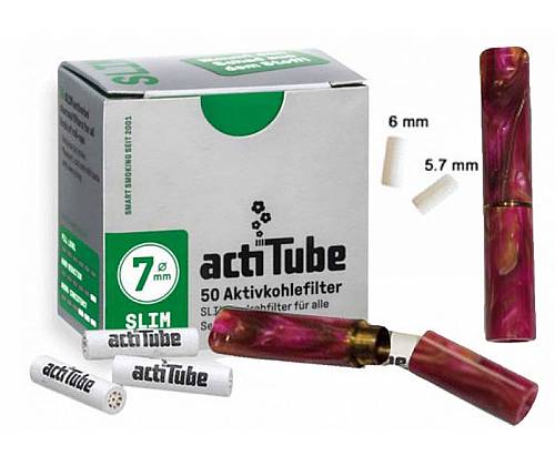 Πίπα Τσιγάρου GG Ακρυλική για Φίλτρο ActiTube 7mm - Extra Slim 5.7mm - Slim 6mm - Ροζ Σκούρο - Τιμή: 15,50€