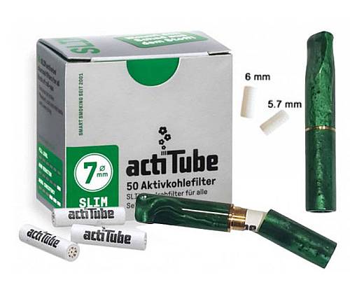 Πίπα Τσιγάρου GG Ακρυλική για Φίλτρο ActiTube 7mm - Extra Slim 5.7mm - Slim 6mm - Πράσινο - Τιμή: 15,50€