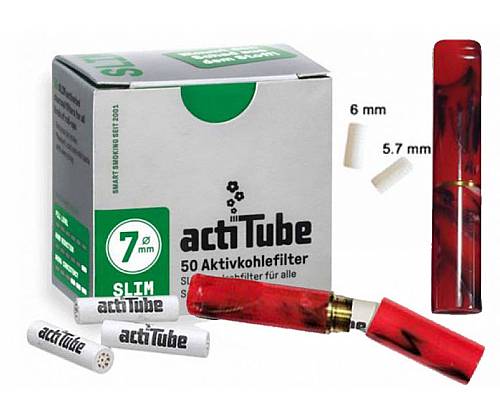 Πίπα Τσιγάρου GG Ακρυλική για Φίλτρο ActiTube 7mm - Extra Slim 5.7mm - Slim 6mm - Κόκκινο Μαύρο - Τιμή: 15,50€