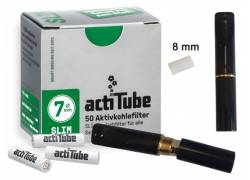 Πίπα Τσιγάρου GG Ακρυλική για Φίλτρο ActiTube 7mm - Regular 8mm - Μαύρο