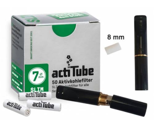 Πίπα Τσιγάρου GG Ακρυλική για Φίλτρο ActiTube 7mm - Regular 8mm - Μαύρο - Τιμή: 15,50€