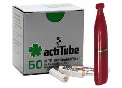 Πίπα Τσιγάρου Pipex Ακρυλική για Ανταλλακτικό Φίλτρο ActiTube 7mm - Extra Slim 5.7mm - Κόκκινο Ματ