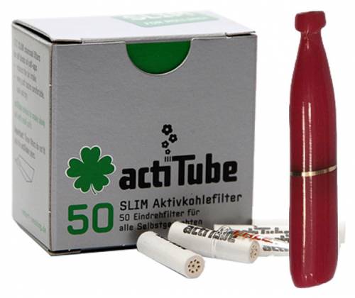 Πίπα Τσιγάρου Pipex Ακρυλική για Ανταλλακτικό Φίλτρο ActiTube 7mm - Slim 6mm - Κόκκινο Ματ - Τιμή: 17,30€