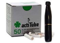 Πίπα Τσιγάρου Pipex Ακρυλική για Ανταλλακτικό Φίλτρο ActiTube 7mm - Extra Slim 5.7mm - Μαύρο