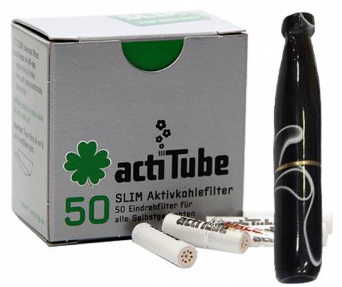 Πίπα Τσιγάρου Pipex Ακρυλική για Ανταλλακτικό Φίλτρο ActiTube 7mm - Ultra Slim 5.7mm - Μαύρο με Νερά - Τιμή: 16,90€