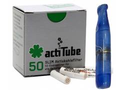 Πίπα Τσιγάρου Pipex Ακρυλική για Ανταλλακτικό Φίλτρο ActiTube 7mm - Extra Slim 5.7mm - Μπλε Ανοικτό