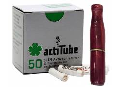 Πίπα Τσιγάρου Pipex Ακρυλική για Ανταλλακτικό Φίλτρο ActiTube 7mm - Extra Slim 5.7mm - Μπορντό Διάφανο