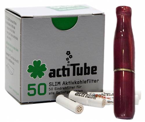 Πίπα Τσιγάρου Pipex Ακρυλική για Ανταλλακτικό Φίλτρο ActiTube 7mm - Ultra Slim 5.7mm - Μπορντό Διάφανο - Τιμή: 17,30€