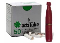 Πίπα Τσιγάρου Pipex Ακρυλική για Ανταλλακτικό Φίλτρο ActiTube 7mm - Extra Slim 5.7mm - Μπορντό Ματ