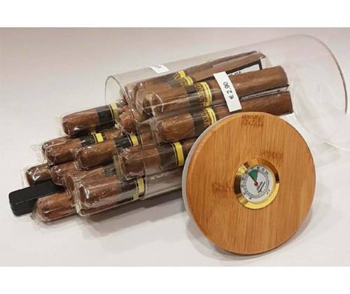 Υγραντήρας 20 Πούρων Γυάλινο Βάζο με Υγρασιόμετρο (0531) - 22x12.5cm - Τιμή: 35,50€