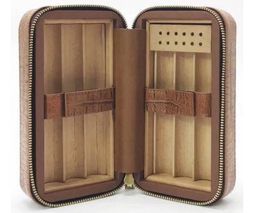 Δερμάτινη Πουροθήκη για 5 Πούρα Μαύρη - 12.5x7x20.5cm - Τιμή: 49,50€