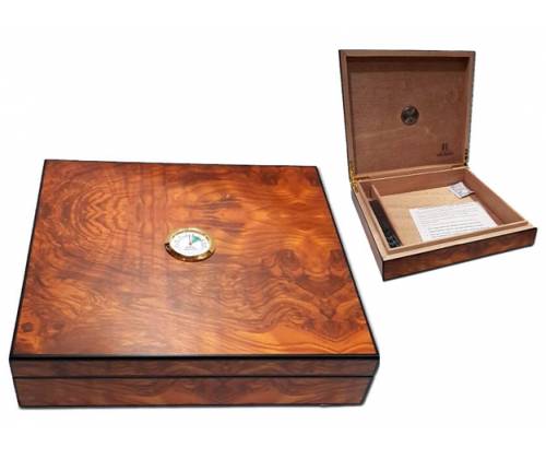 Rivanio Ξύλινη Βιτρίνα - Υγραντήρας Πούρων με Υγρασιόμετρο Καφέ για 20 Πούρα - 23x22x5cm (1333) - Τιμή: 24,00€